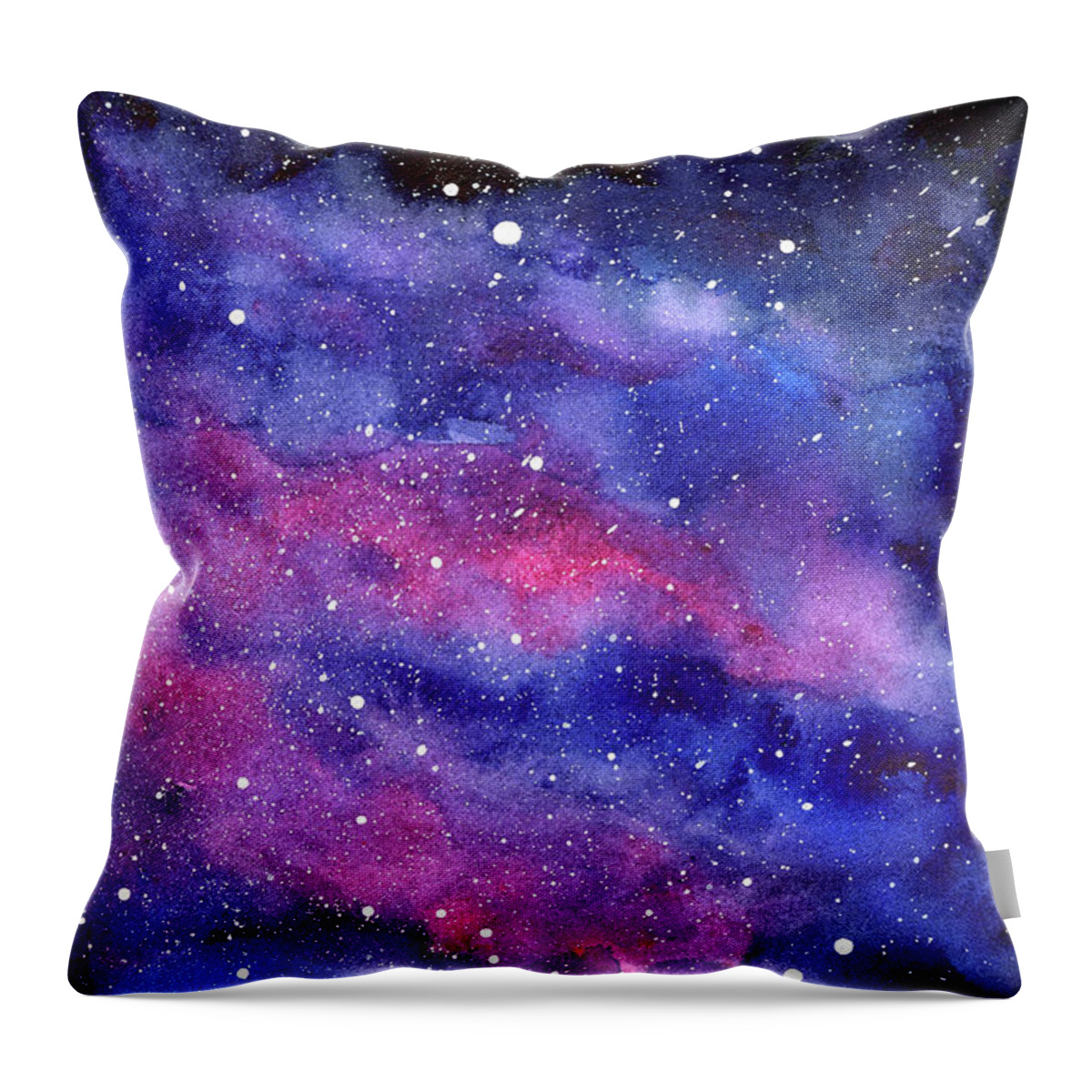 Pink Space Stars Galaxy Nebula Throw Pillow Cover w Optional Insert by Roostery
